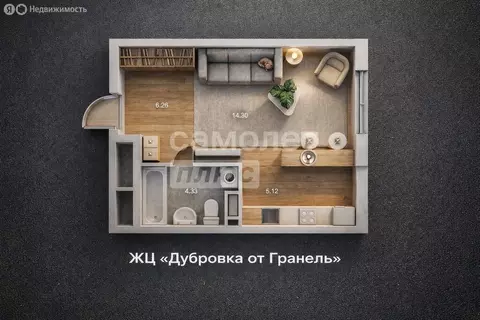 Квартира-студия: Москва, Новоостаповская улица, 16к1 (30.2 м)