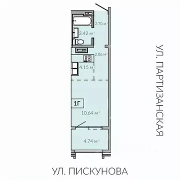Студия Иркутская область, Иркутск Байкальская ул., 91 (28.11 м)