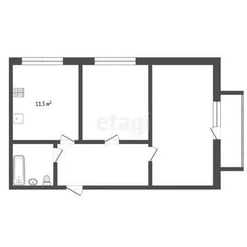 2-к кв. Тюменская область, Тюмень Олимпийская ул., 8 (47.3 м)