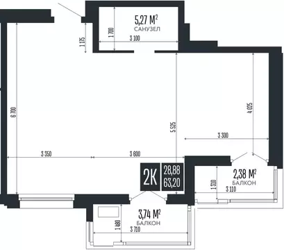 2-к кв. Алтайский край, Барнаул Опера Резиденс жилой комплекс, БС3 ...