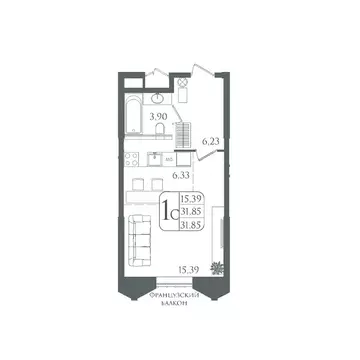 Студия Волгоградская область, Волгоград Дольче Вита жилой комплекс ...