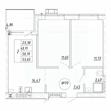 2-к кв. Калининградская область, Зеленоградск  (53.65 м)