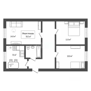 3-к кв. Новосибирская область, Новосибирск Хилокская ул., 1/1 (50.5 м)