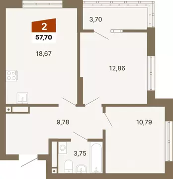 2-к кв. Свердловская область, Екатеринбург ул. Волгоградская, 197к2 ...