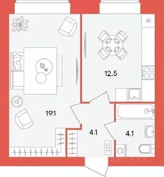 1-к кв. Пензенская область, Пензенский район, Мичуринский сельсовет, ...