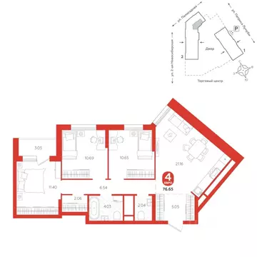 4-к кв. Свердловская область, Екатеринбург ул. Патриса Лумумбы, 4А ...