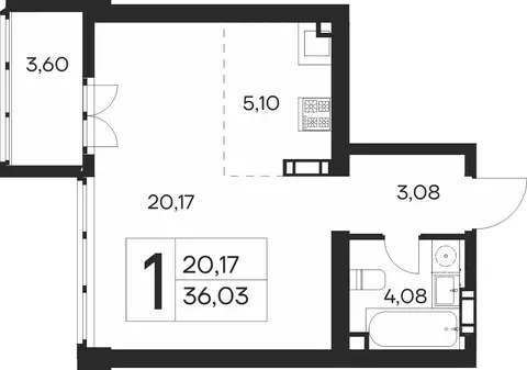 1-к кв. Крым, Ялта Ай-Петри жилой комплекс (37.41 м)