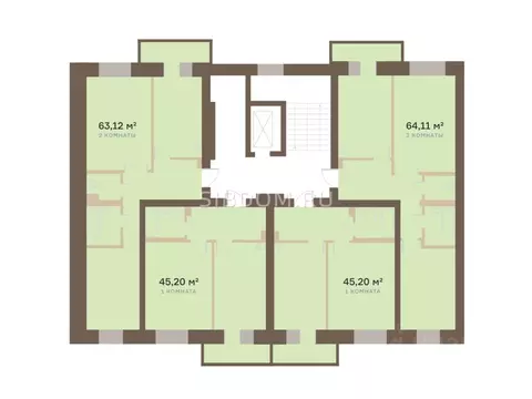 2-к кв. Красноярский край, Красноярск ул. Академгородок, 74 (64.11 м)