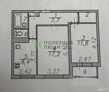 2-к кв. Астраханская область, Астрахань Кубанская ул., 21к1 (53.0 м)