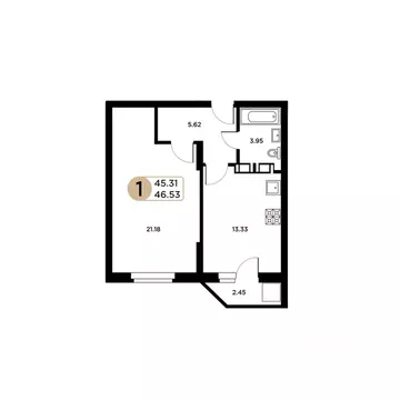 1-к кв. Самарская область, Самара Московское шоссе, 18-й км, 55 (45.31 ...