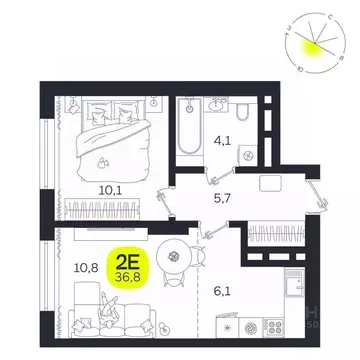 2-к кв. Свердловская область, Екатеринбург Южная Ботаника жилрайон, ...