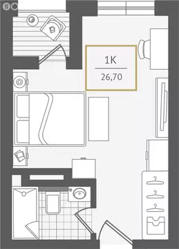 1-комнатная квартира: Адлер, улица Ленина, 280А (26.9 м)