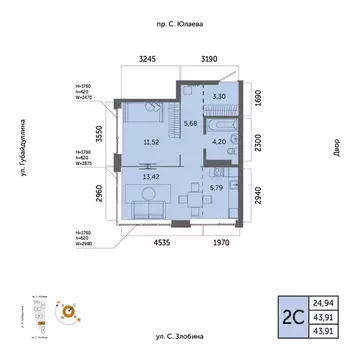 2-к кв. Башкортостан, Уфа Зеленая Роща жилрайон, Урбаника жилой ...