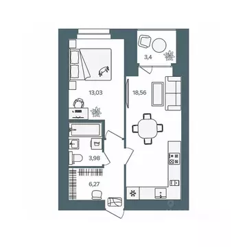 1-к кв. Ярославская область, Ярославль пос. Павловский, Волга-Лайф ...