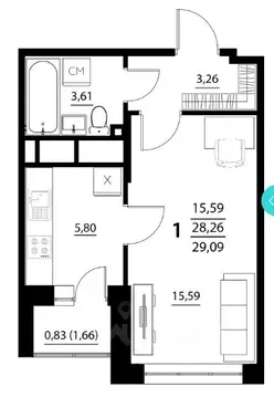 1-к кв. Белгородская область, Белгородский район, Дубовское с/пос, с. ...