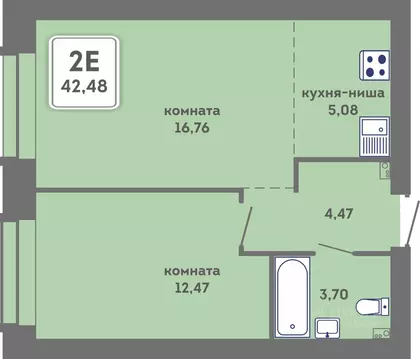 2-к кв. Пермский край, Пермь Кировоградская ул., 28 (42.48 м)