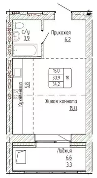 1-к кв. Алтайский край, Новоалтайск ул. Титова, 6 (34.2 м)