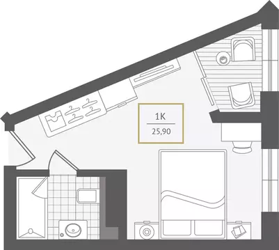 1-комнатная квартира: Сочи, улица Ленина, 280А (26.7 м)