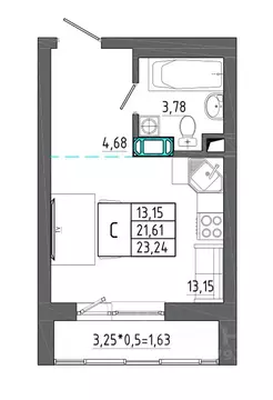 Студия Воронежская область, Воронеж Нижняя ул., 32 (23.24 м)