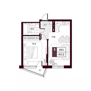 1-к кв. Тюменская область, Тюменский муниципальный округ, д. Дударева ...