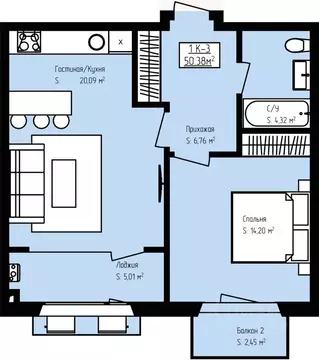 1-к кв. Дагестан, Дербент Камеллия жилой комплекс (50.38 м)