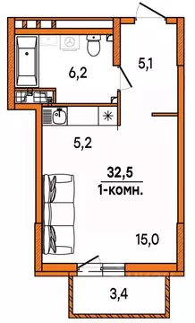 1-к кв. Ульяновская область, Ульяновск Киндяковка мкр, Заря жилой ...