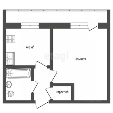 1-к кв. Забайкальский край, Чита 1-й мкр, 35 (24.0 м)