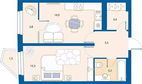 1-к кв. Пензенская область, Пенза Арбеково жилрайон, Дальнее Арбеково ...