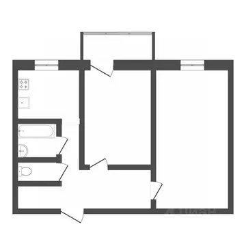 2-к кв. Тюменская область, Тюмень Профсоюзная ул., 79 (43.2 м)