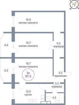 3-к кв. Ханты-Мансийский АО, Нефтеюганск 17-й мкр, 7/2 (97.3 м)