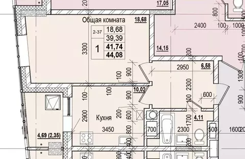 1-к кв. Саха (Якутия), Якутск ул. Чкалова (41.74 м)
