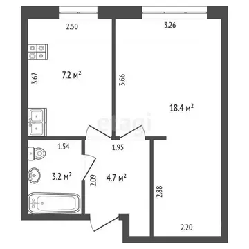 1-к кв. Саха (Якутия), Якутск ул. Рыдзинского, 18/3 (35.4 м)