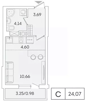 Студия Ленинградская область, Мурино Всеволожский район, ул. ...
