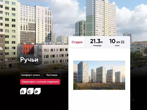 Студия Санкт-Петербург Ручьи жилой комплекс (21.3 м)