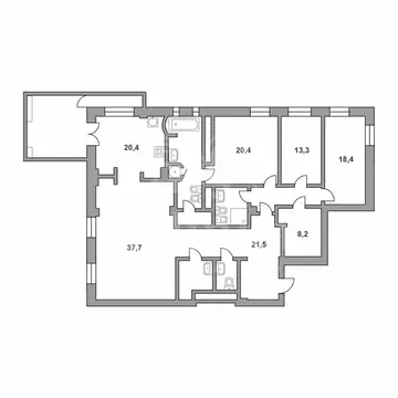 5-комнатная квартира: Москва, Большой Козихинский переулок, 14с2 ...