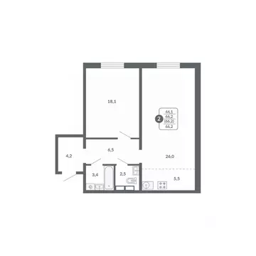 2-к кв. Кировская область, Киров ул. Потребкооперации, 34к1 (66.2 м)
