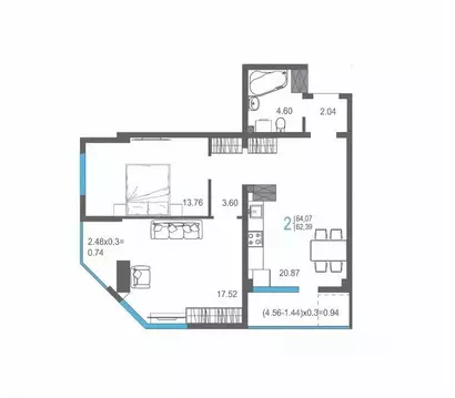 2-к кв. Крым, Ялта ул. Кирова, 155Ак1 (64.07 м)