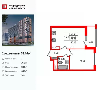 1-к кв. Ленинградская область, Всеволожский район, Свердловское ...
