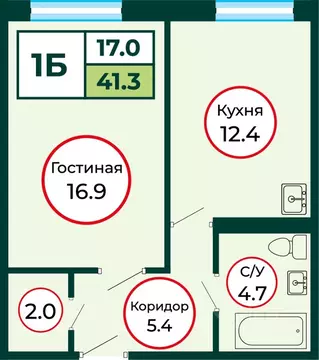 1-к кв. Красноярский край, Красноярск городской округ, пос. Солонцы ...