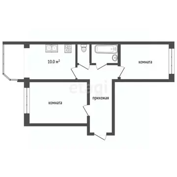 2-к кв. Ставропольский край, Ессентуки ул. Шмидта (65.6 м)