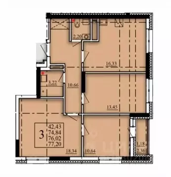 3-к кв. Башкортостан, Уфа Затон-Восточный жилрайон, Паруса жилой ...