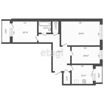3-к кв. Тверская область, Тверь ул. Александра Завидова, 27 (61.0 м)