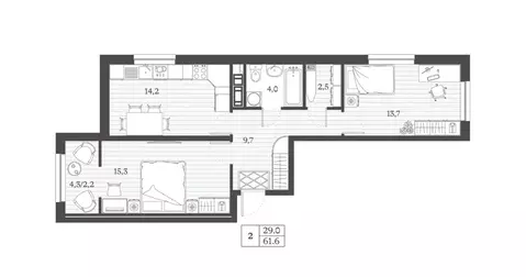 2-к кв. Дагестан, Дербент ул. Сальмана (61.6 м)