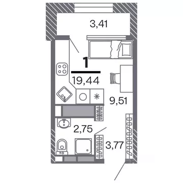 1-к кв. Рязанская область, Рязань Петра и Февронии жилой комплекс ...