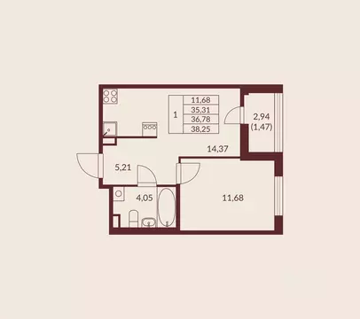 1-к кв. Ленинградская область, Мурино Всеволожский район, Мурино Спэйс ...