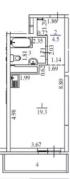 Студия Свердловская область, Екатеринбург ул. Краснолесья, 108/3 (28.0 ...