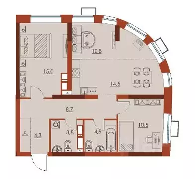 3-к кв. Нижегородская область, Нижний Новгород Ленгородок мкр, Первый ...