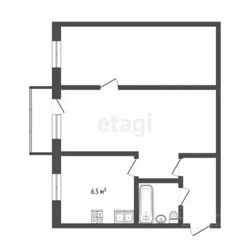 2-к кв. Тюменская область, Тюмень ул. Пермякова, 6а (45.4 м)