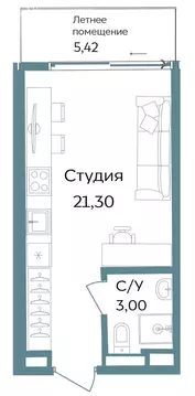 Квартира-студия: Республика Крым, Саки, курортный кластер Темпо (29.72 ...