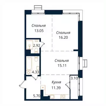 3-к кв. Иркутская область, Иркутск Байкальская ул., 246Б (71.5 м)